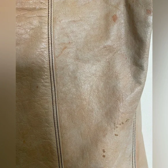 Vintage Italian Lambskin Leather Vest in Nude/Beige - Picture 12 of 12